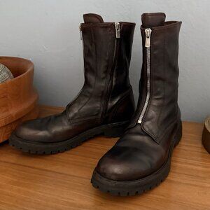 Officine Creative Loraine 015 zip-up Leather Boots dark burgundy Combat Sz 40 10